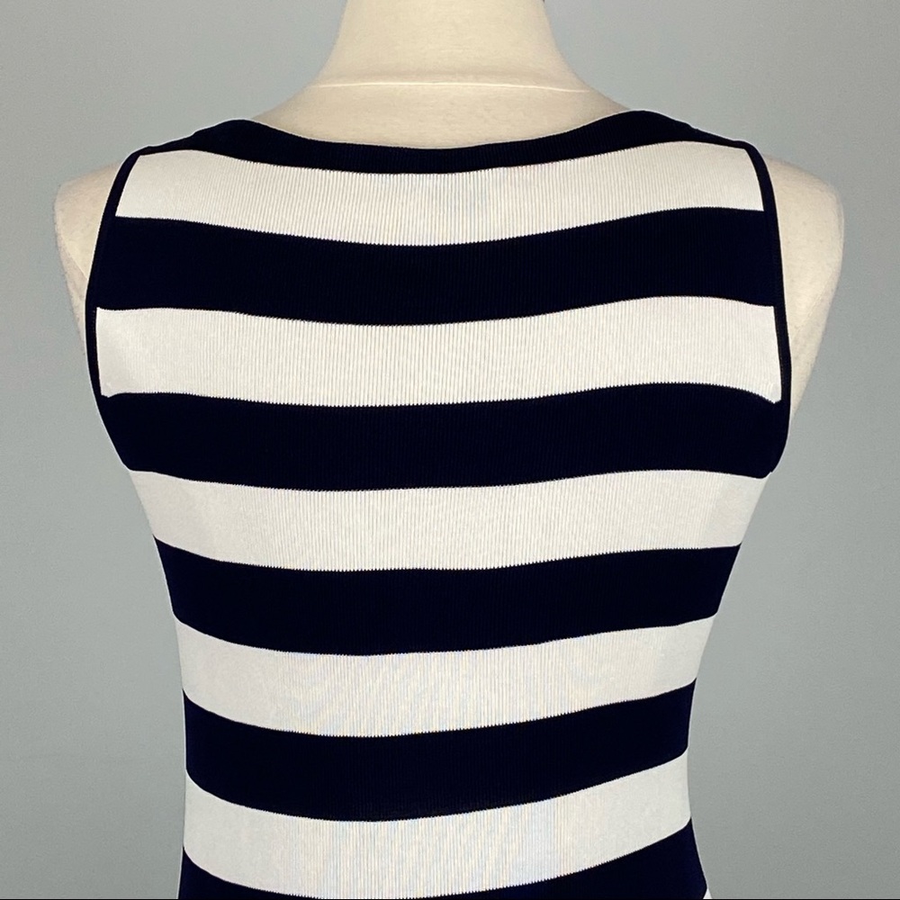 Theory Womens Lasina Striped Sleeveless Bodycon Dress Blue White Knit size XS - Picture 8 of 11